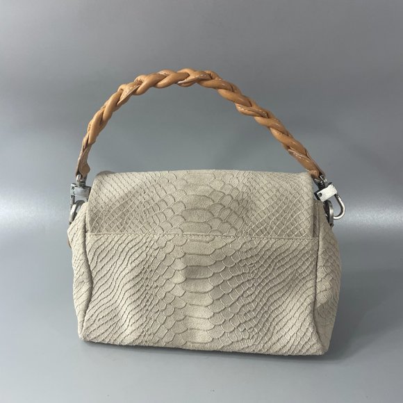Aphròs Capri Python Print Suede Small Hobo Bag - Picture 3 of 12